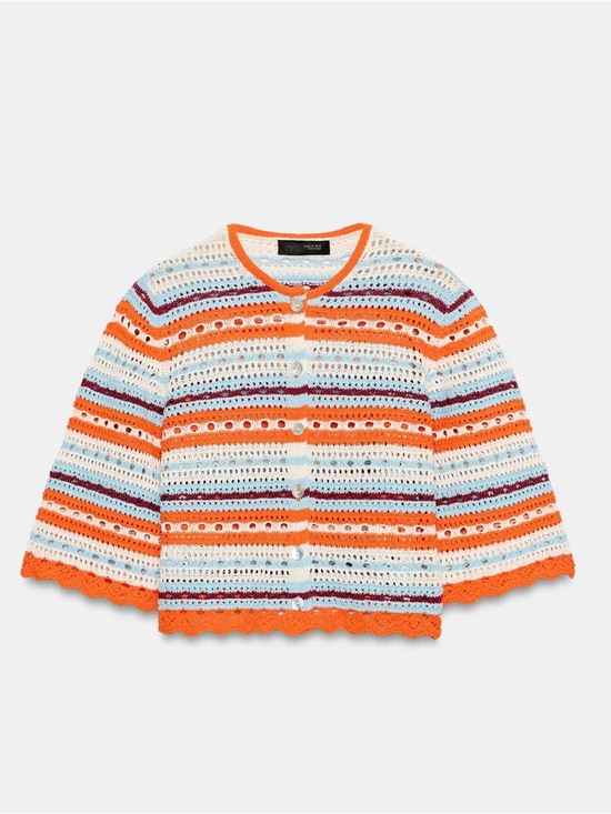 Zara Jackets & Blazers - NWT Zara Multicolor Striped Pointelle Cardigan - Size M